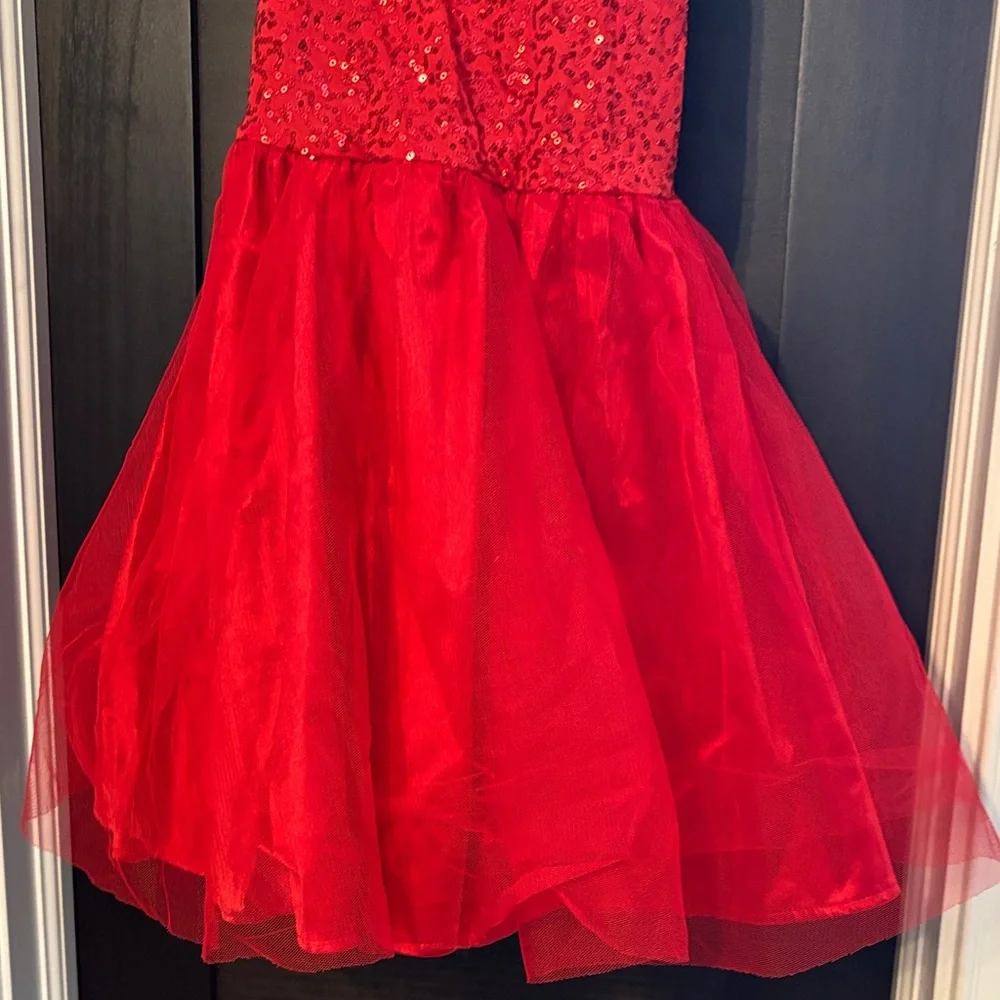 Sparkling Red Kids Dance Costume Dress